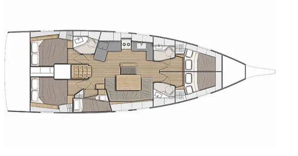 Схема яхты Beneteau Oceanis 46